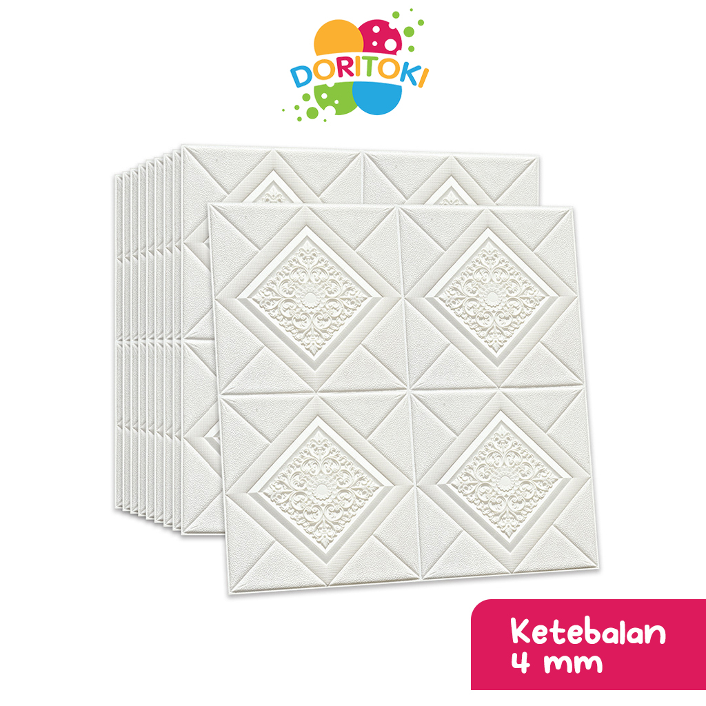 Doritoki Wallpaper Dinding Foam Motif Batik Wallsticker 70X70CM/ Wallpaper 3D Foam