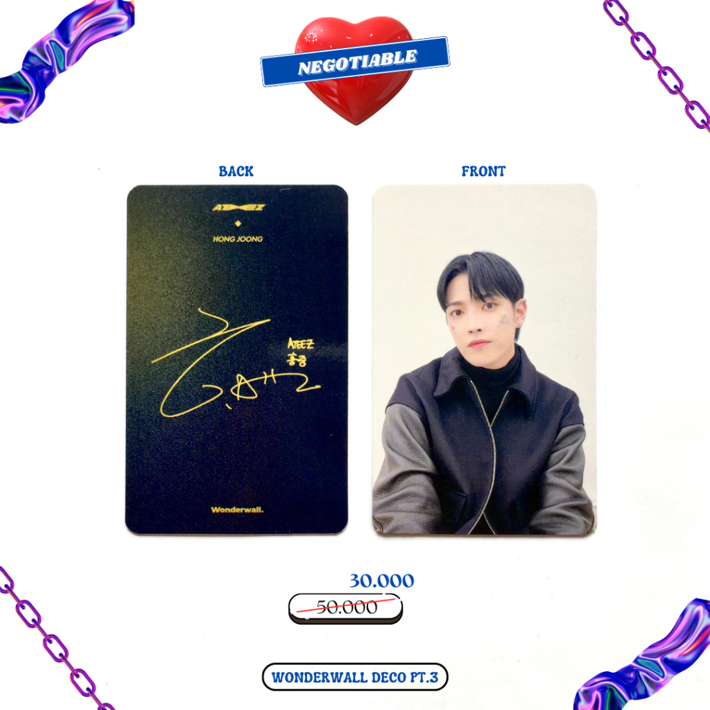 [ATEEZ] CLEARANCE SALE DISKON PHOTOCARD OFFICIAL HONGJOONG HJ WW WONDERWALL DECO PT.3 PART 3