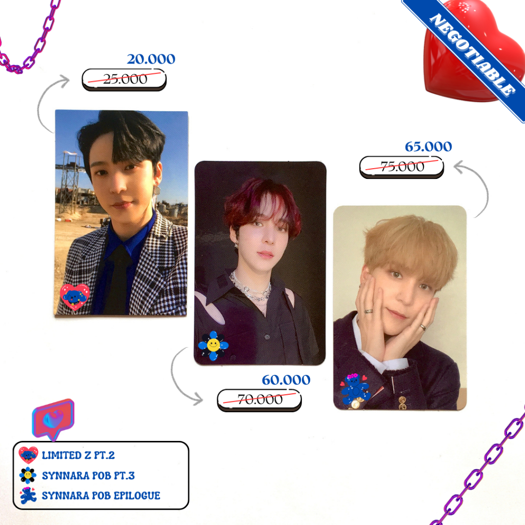[ATEEZ] CLEARANCE SALE DISKON PHOTOCARD OFFICIAL YUNHO SYNNARA POB PRE ORDER BENEFIT EPILOGUE PT.3 P
