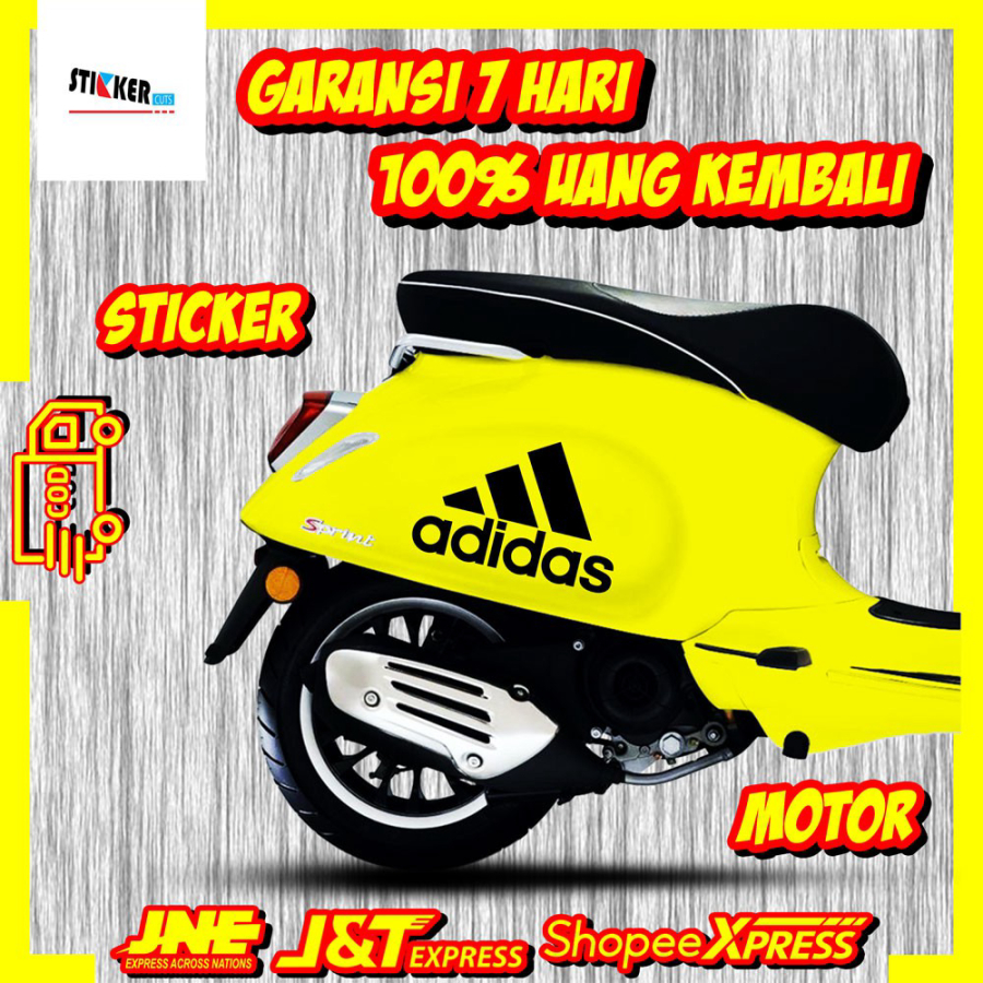 STIKER CUSTOM MOTOR HELM STICKER LOGO ADIDAS SEGITIGA FREE CUSTOM DESAIN BAHAN HIGH QUALITY