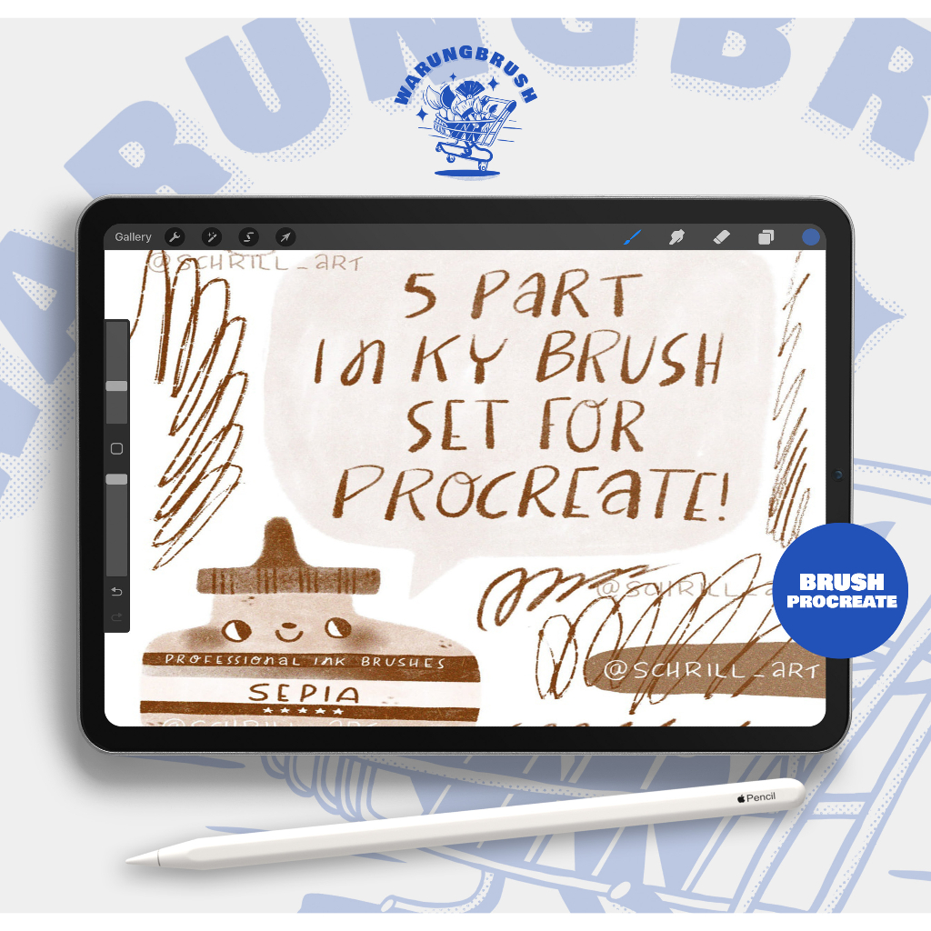 5 Ink Brushes for Procreate BP00405