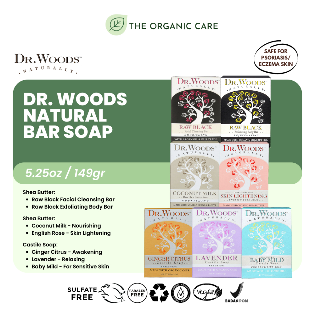 DR WOODS NATURAL BAR SOAP SHEA BUTTER & CASTILE SOAP 149GR