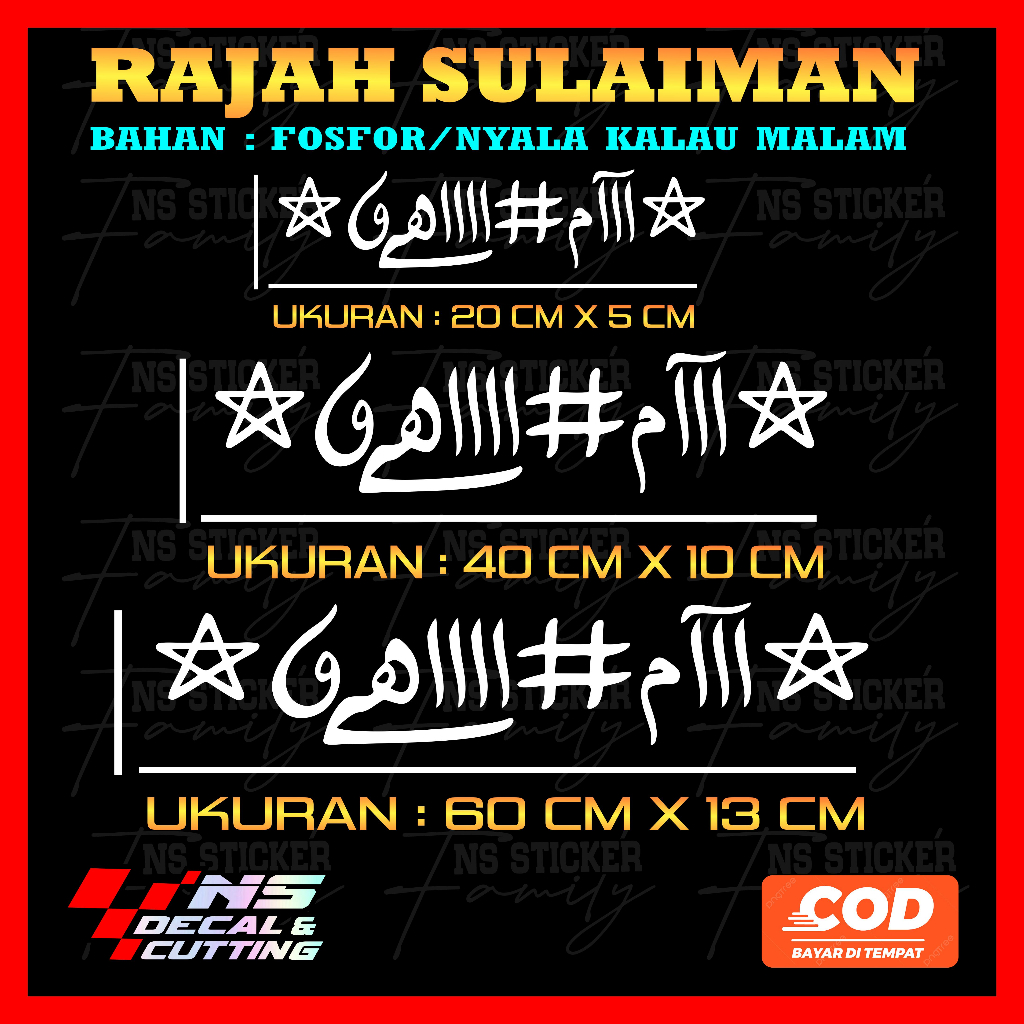 Rajah Sulaiman Cutting Stiker mobil/stiker kaca depan/belakang mobil stiker motor