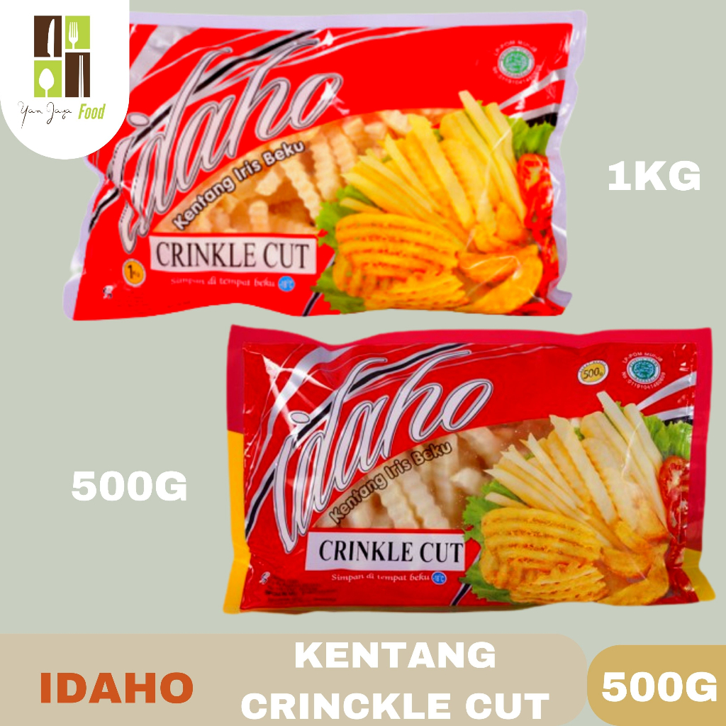 

Idaho Kentang Crinkle Cut / Kentang Iris Beku / Kemasan 500g / 1Kg