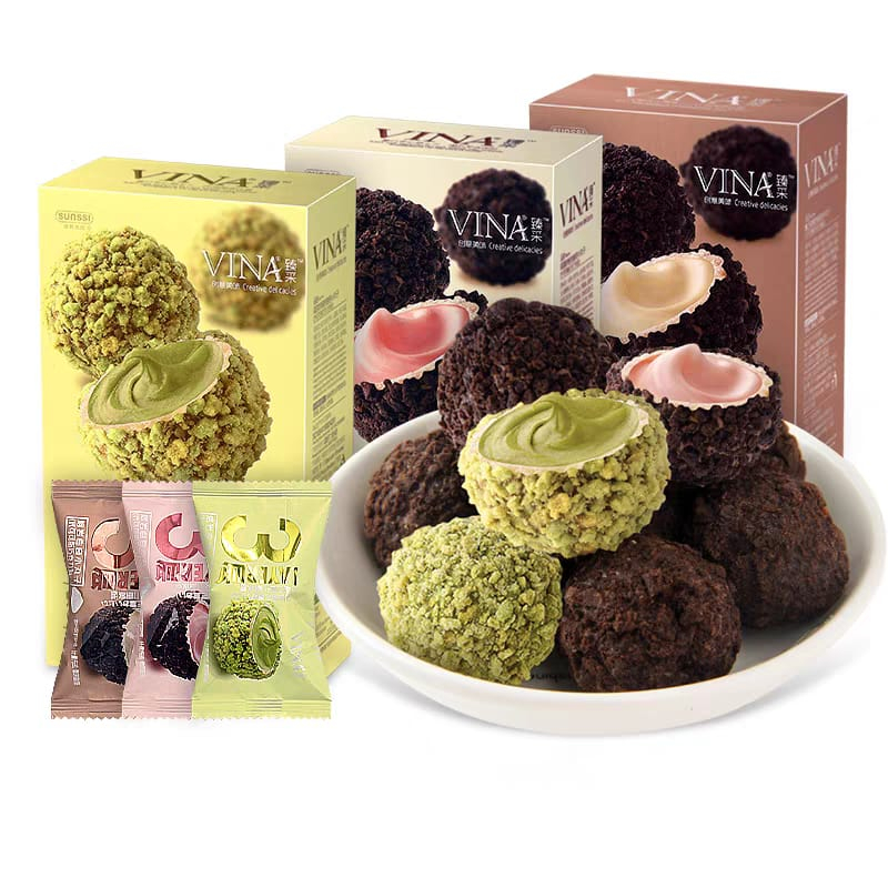 

SNACK GO / 1 Pcs Cookie Lava Mini Choco Ball 10g 娜依连爆浆曲奇小丸子 / SNACK HALAL