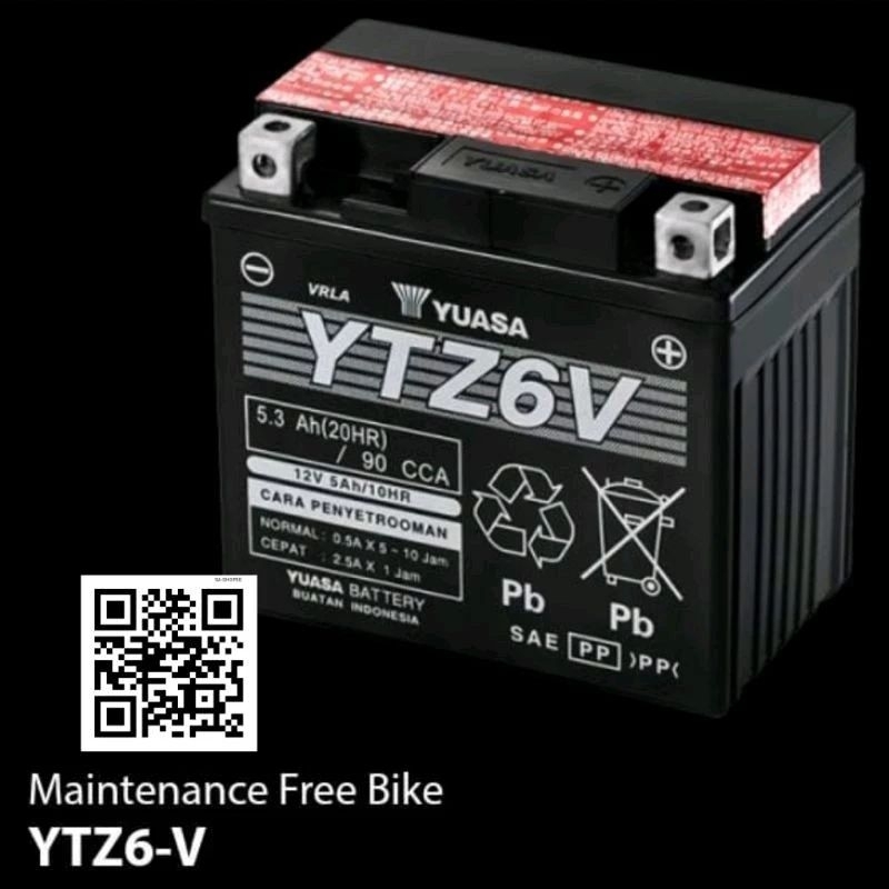 ANANTA AKI YTZ6V YUASA 12V 5AH yuasa original aki vario 125 vario 150 genio iss yuasa original