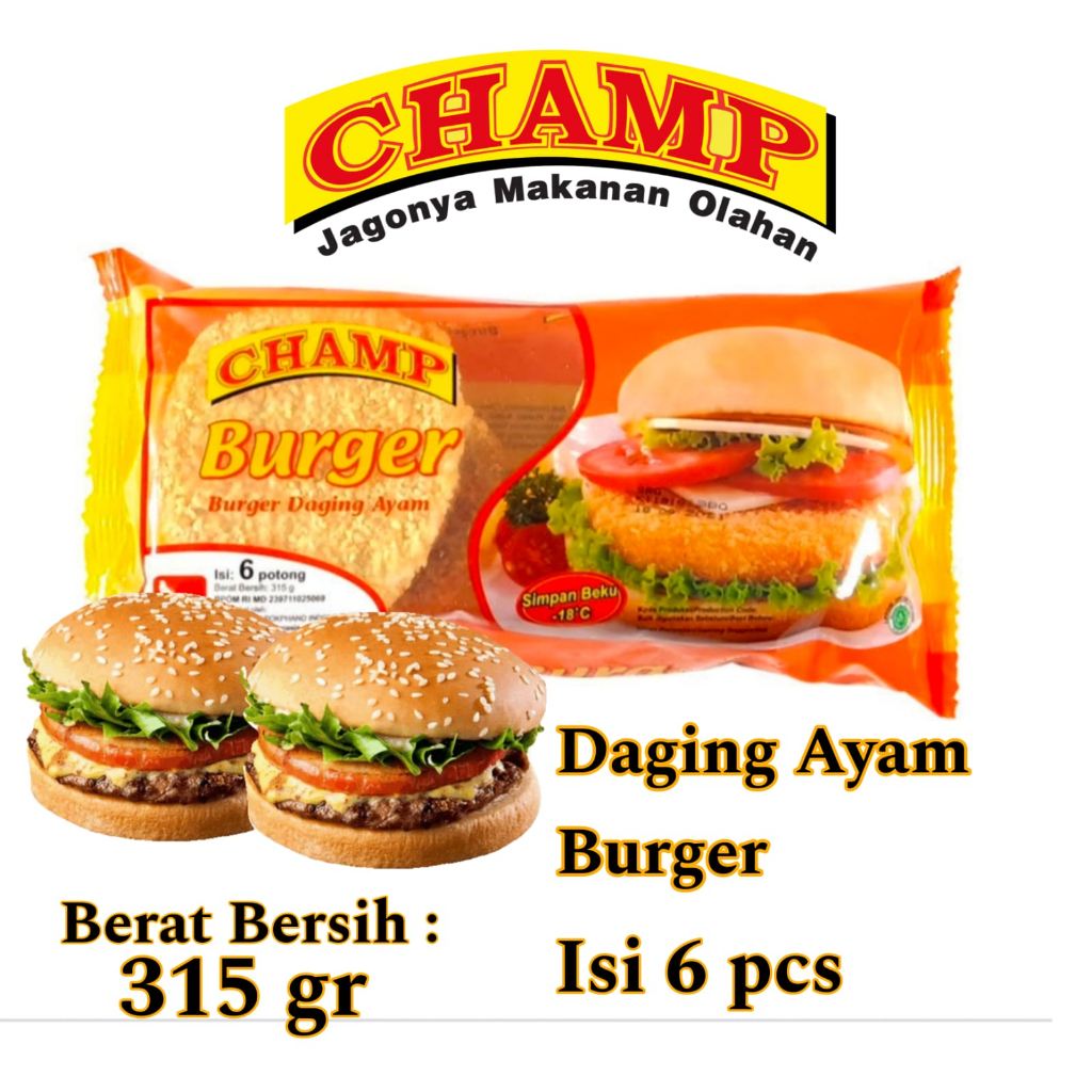 

Champ Burger Daging Ayam isi 6