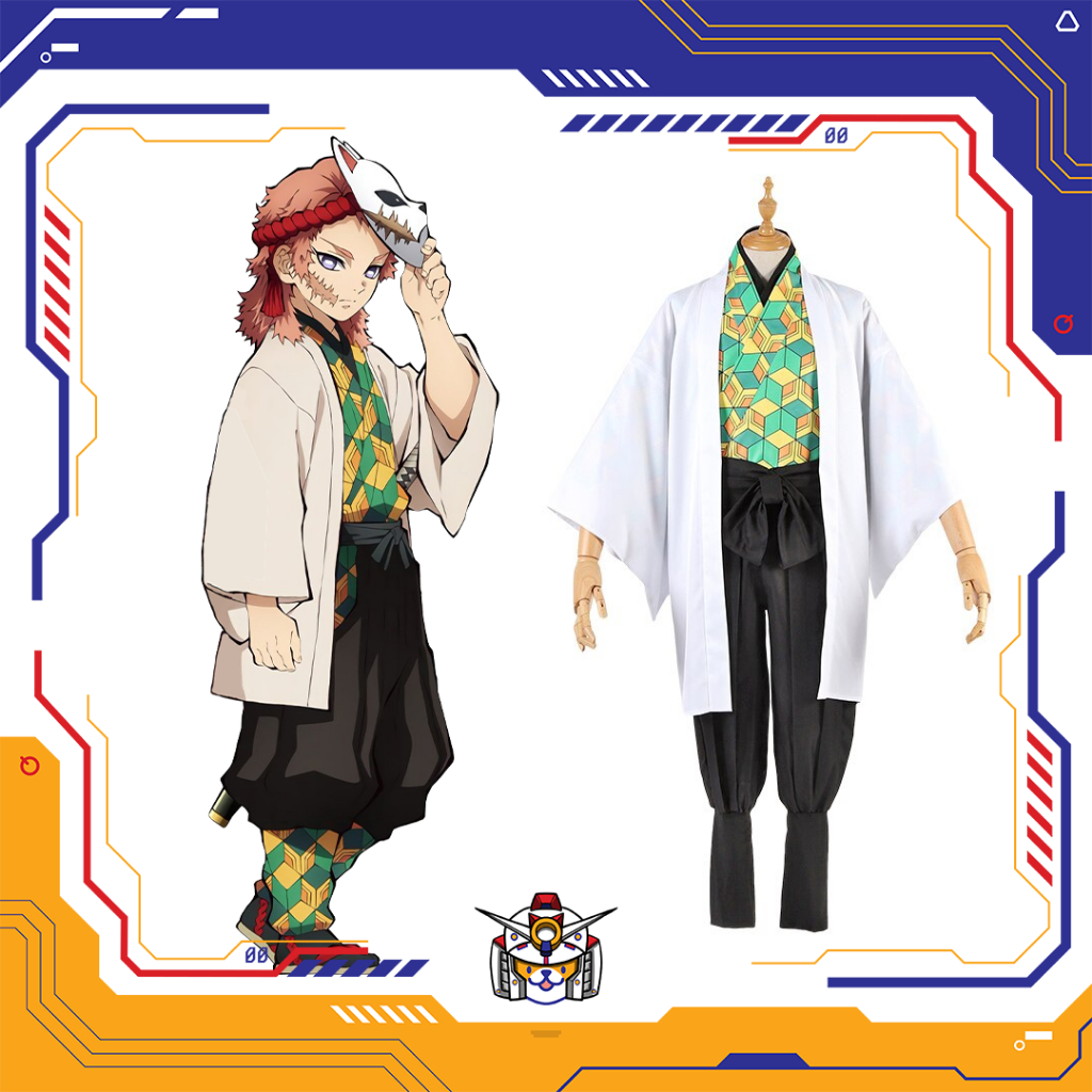 [QTakasi] FULLSET COSTUME SABITO KIMETSU NO YAIBA YUKATA KIMONO
