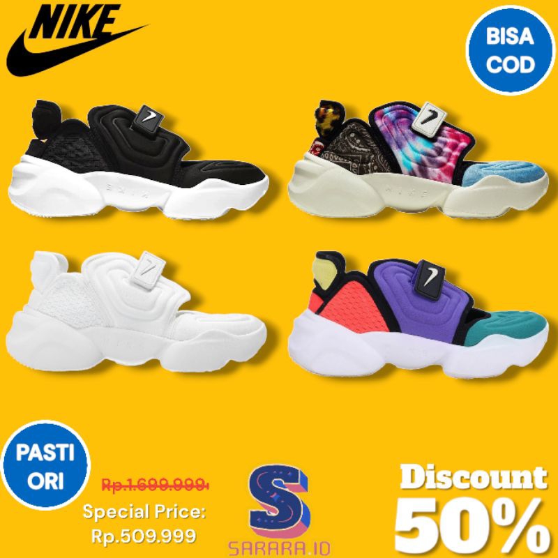 Sepatu Sneakers Sandal Nike Aqua Rift Multicolour Women Wanita Bnib 100% Original Sepatu Sandal Slip