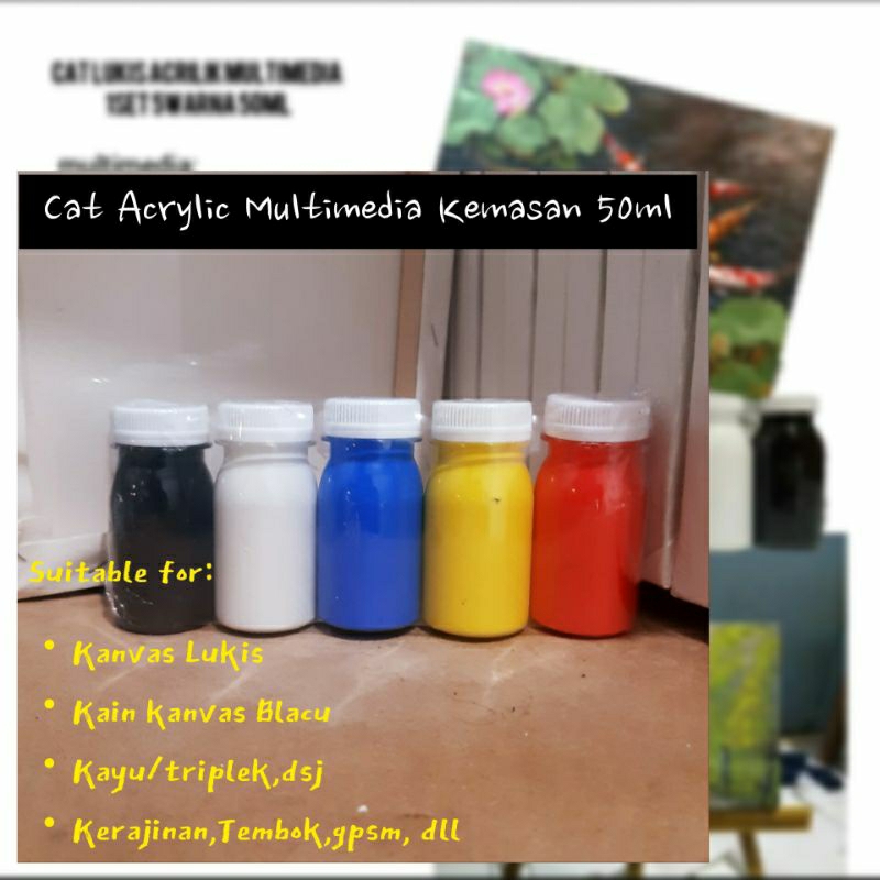

Cat Acrylik Multimedia Cat Lukis Acrylic Kemasan Botol 50ml No Brand