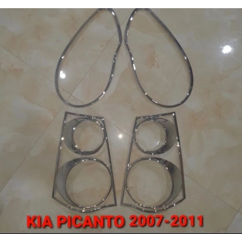 PROMO PAKET GARNISH Head Lamp PICANTO 2007 2011 GARNISH CHROME PICANTO