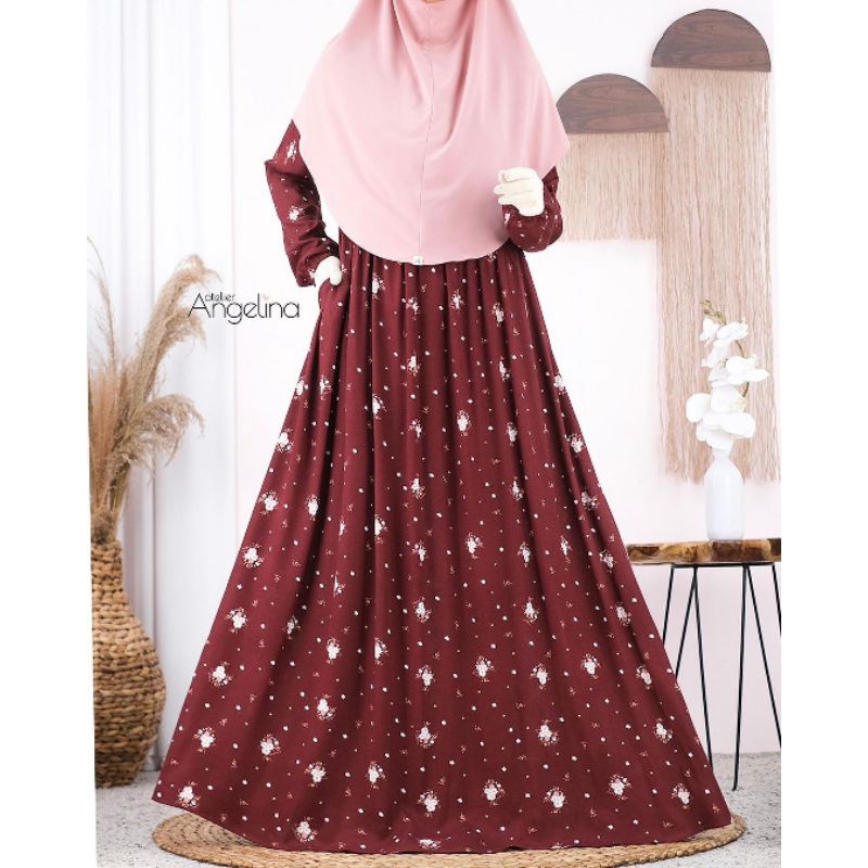 MAGNOLIA - Maroon | Sarah Dress Basic Viscose Size M Original by Atelier Angelina (Juni 2022)