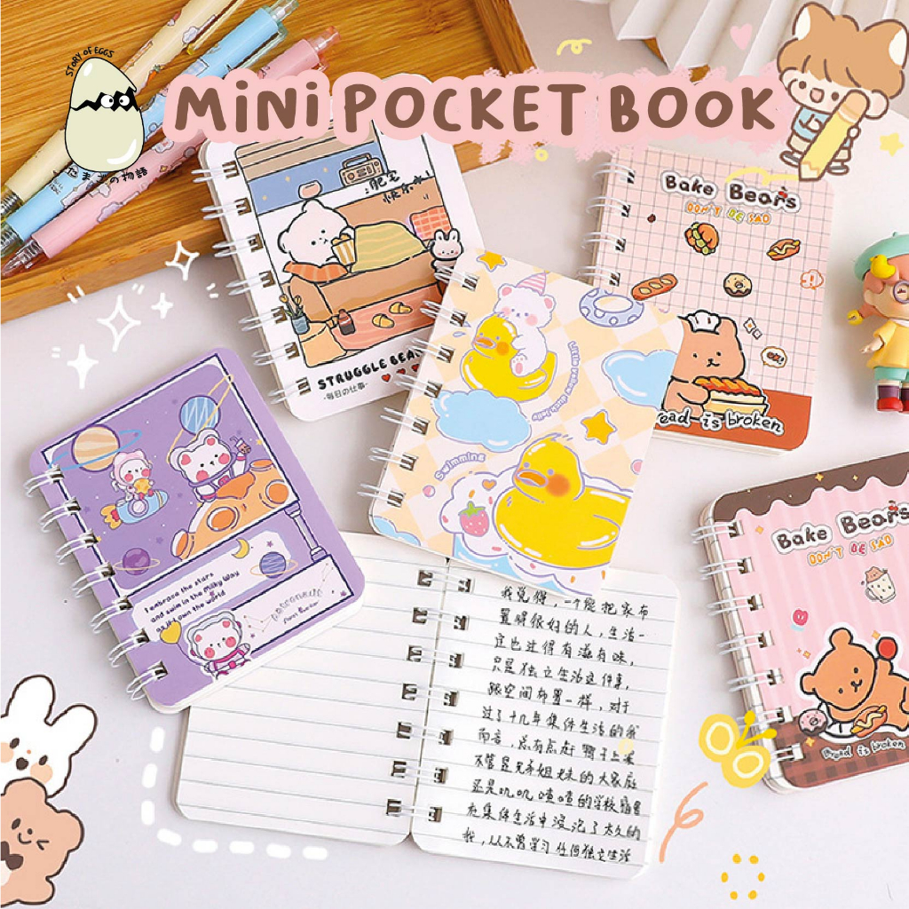 

Mini Pocket Note Book Aesthetic and Cute 80 Lembar Note Book Buku Catatan Murah Binder note A7