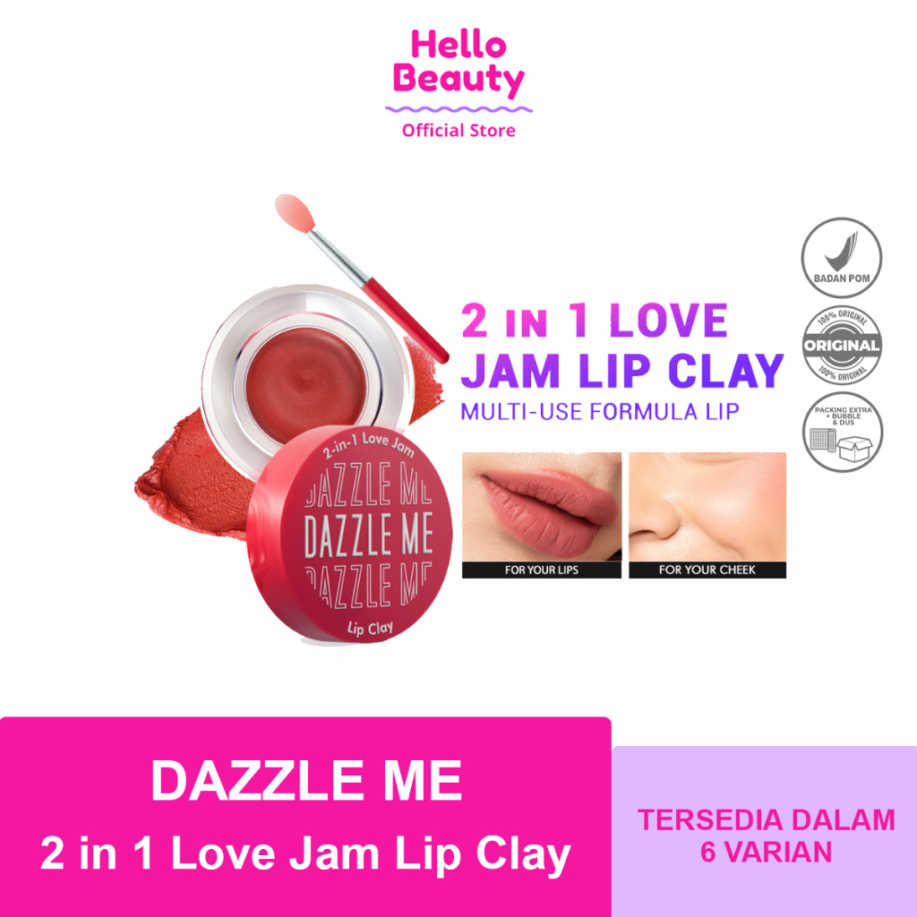 Dazzle Me 2 in 1 Love Jam Lip Clay | Lip Cream | Lip Matte | Lipstick | Lip Tint ( CLERANCE SALE 03.