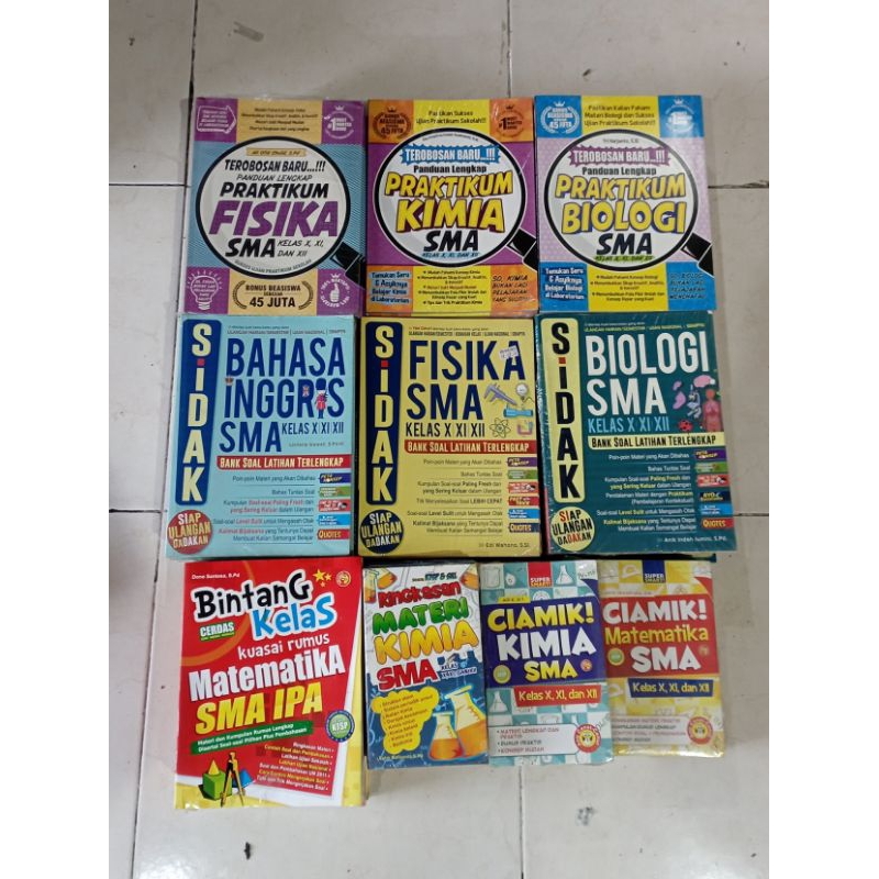 BUKU LATIHAN SOAL SMA // RINGKASAN SMA // SIDAK SOAL SMA // PELAJARAN SMA // MATEMATIKA // FISIKA //