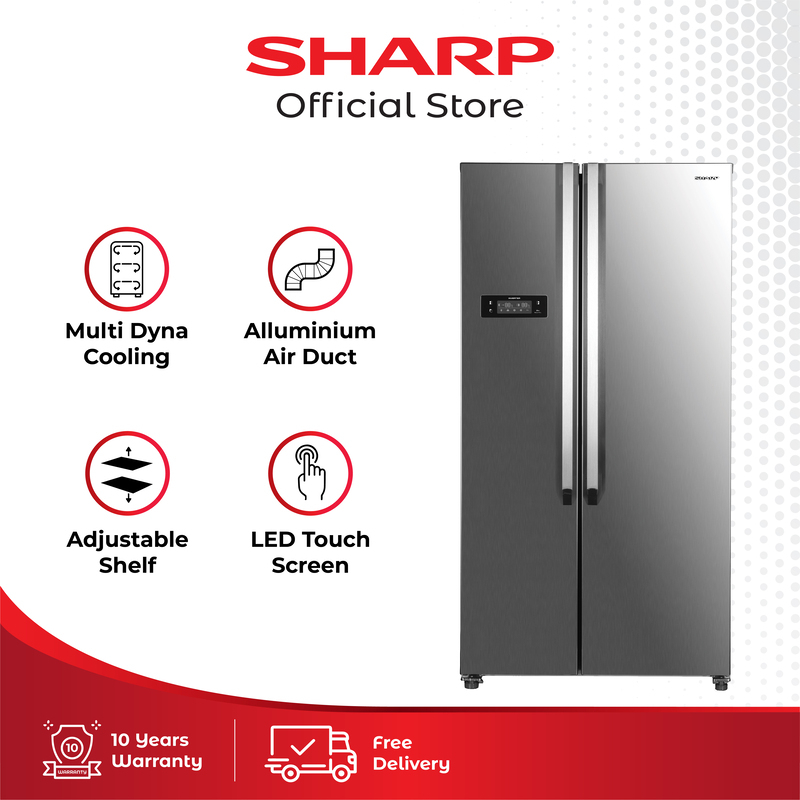 Refrigerator 2 Door Side by Side SJ-IS60M-SL (563 L) SHARP INDONESIA OFFICIAL STORE