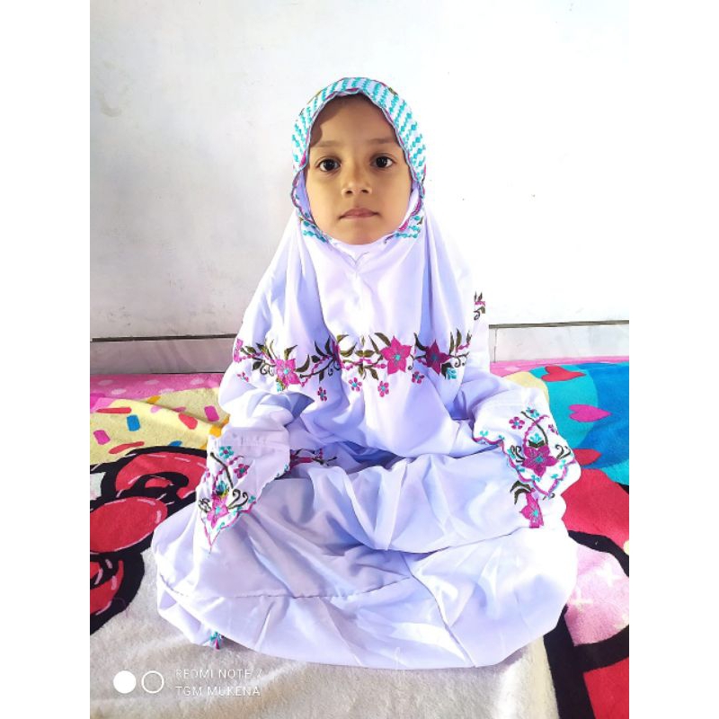 Mukena polino bordir anak M 1 2 3 SD mukena polino bordir terusan polino warna polino dewasa polino 