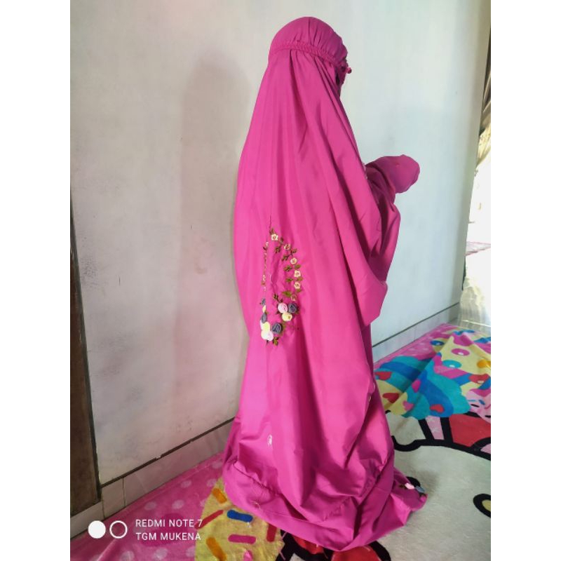 Mukena anak terusan anak katun mikro bordir tile warna Mukena anak L kelas 4 5 6 SD Mukena Katun Mik