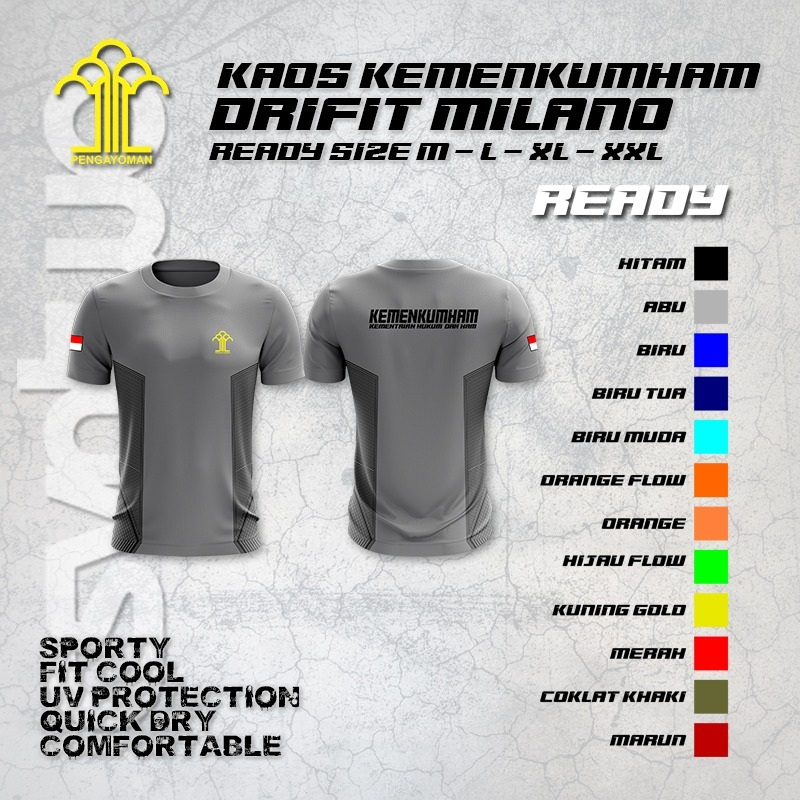 Kaos Kemenkumham / Kaos Kemenkumham Bahan Dryfit milano / Kaos Jersey kemenkumham