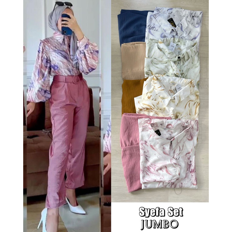 One Set Syakila mix Krinkle free belt Set Syeva (Standart, Jumbo)