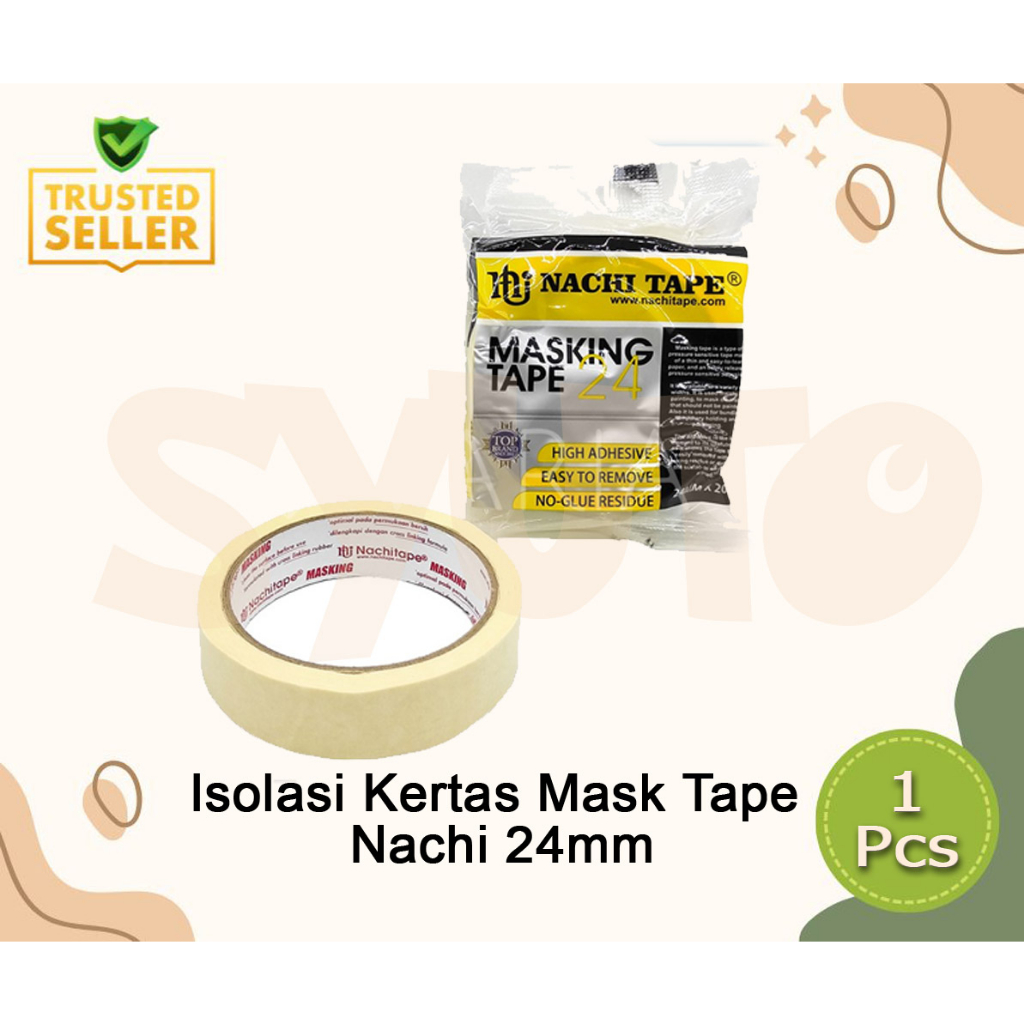 

Masking Tape Nachi 24mm / Isolasi Kertas / Lakban kertas 24mm x 20 yard