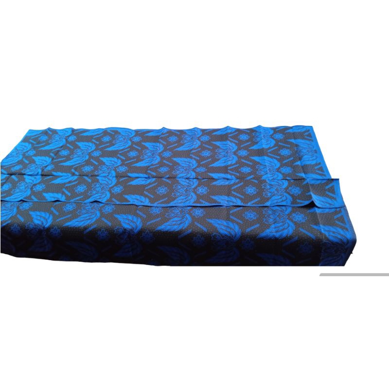 SELENDANG/LOMAR SEGIEMPAT BATIK BADUY BIRU PREMIUM,GOLD / BAHAN BATIK BADUY UNTUK IKAT KEPALA UKRAN 