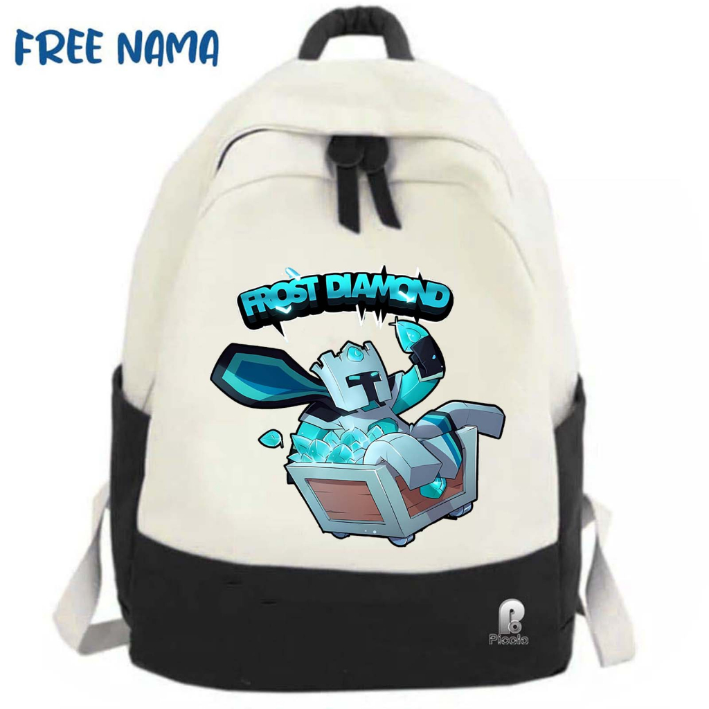 TAS RANSEL BACKPACK ANAK SEKOLAH MOTIF FROST DIAMOND UNISEX (FREE NAMA)