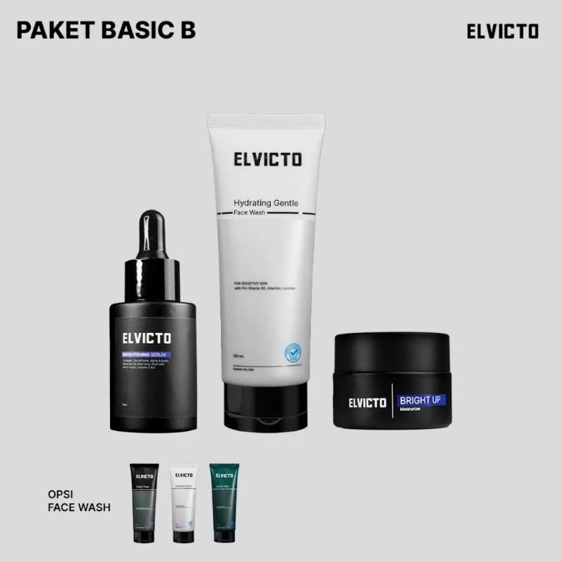 Elvicto Paket Basic B (Facial Wash + Serum + Bright Up Moisturizer)