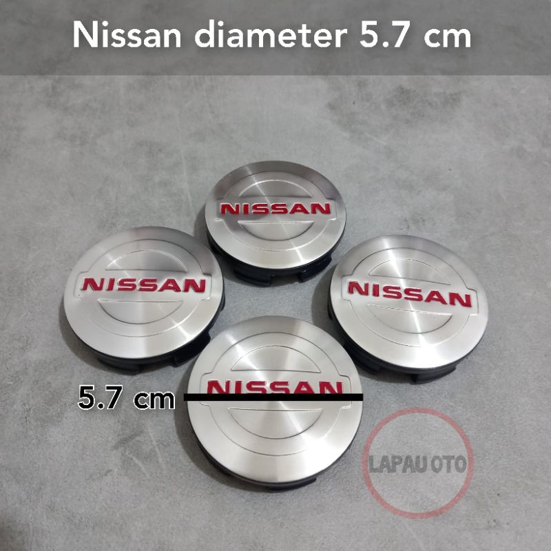 dop roda tutup velg nissan diameter 5.7 cm polish logo merah