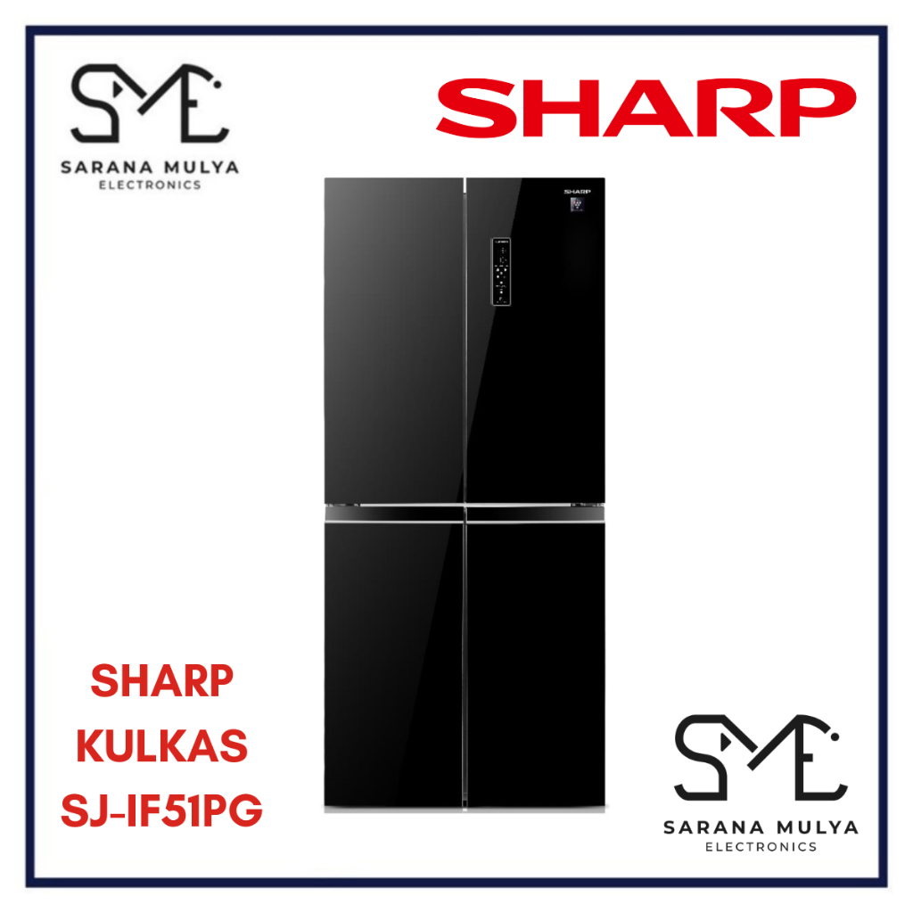 SHARP KULKAS 4 PINTU Sharp Kulkas SJ-IF 51PG - LEMARI ES 4 PINTU SHARP 400L