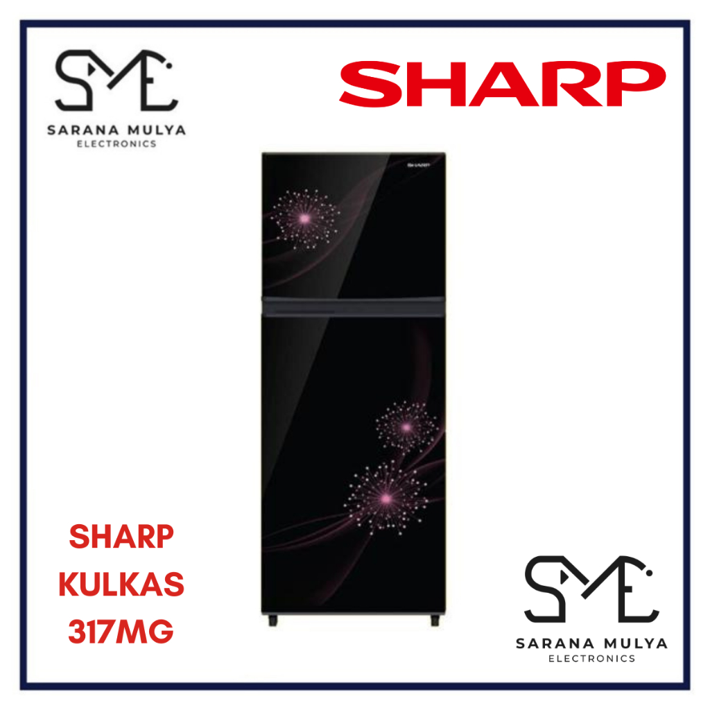 SHARP KULKAS 2 PINTU SJX 317MG - LEMARI ES 2 PINTU TANPA BUNGA ES SHARP 256L