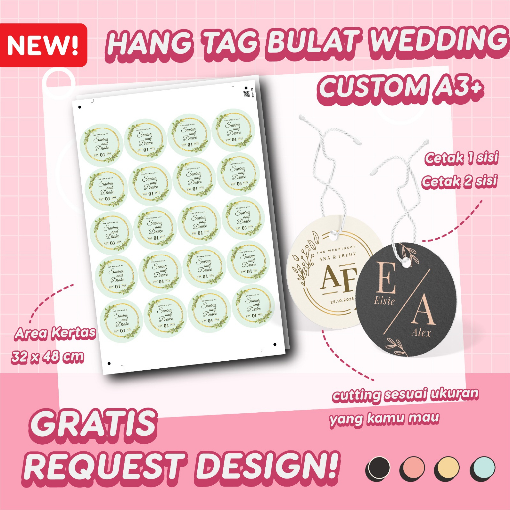 

Hang Tag Souvenir Pernikahan Custom Bulat A3 Kartu Ucapan Terima Kasih Souvenir Pernikahan Free Design