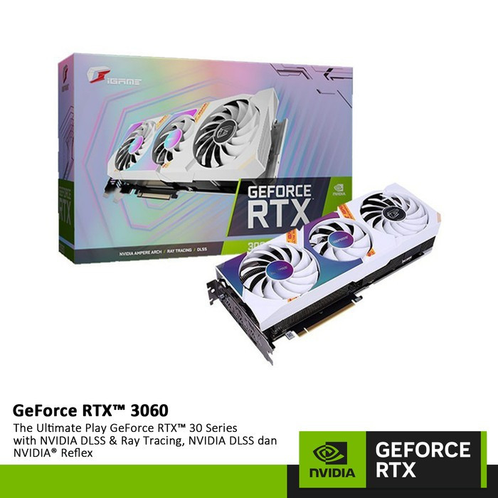 COLORFUL RTX 3060 ULTRA W OC 8G-V WHITE GDDR6 8GB RTX3060 VGA NVIDIA GEFORCE
