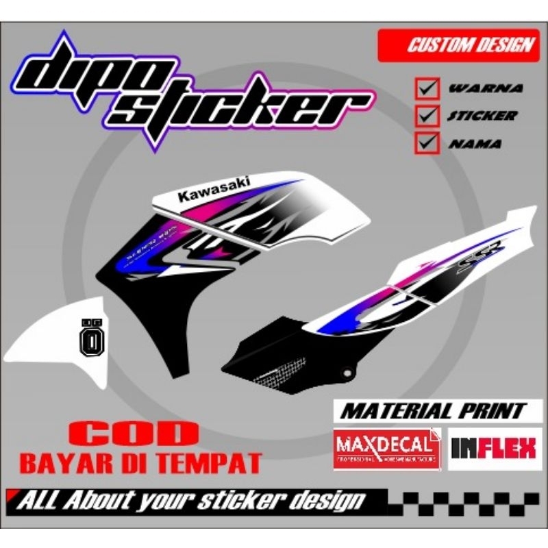 sticker striping ninja ss custom ssr bodi putih bisa riquest