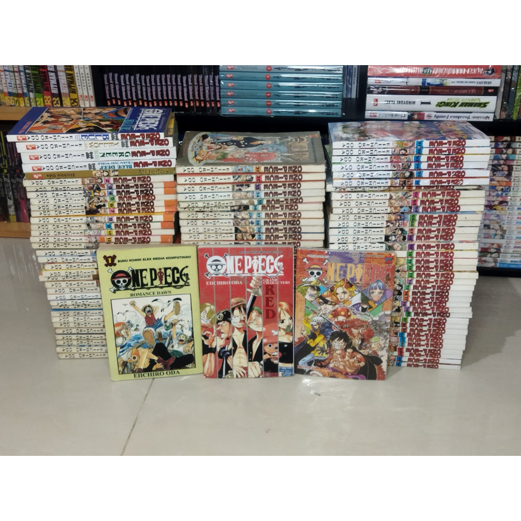 Komik One Piece 1-97 + Data Book + Wanted by Eiichiro Oda (103 buku)
