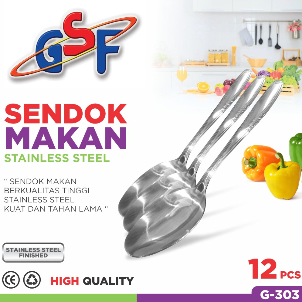[BIYOO MART] GSF-303 SENDOK SENDOK SENDOK 1 LUSIN SENDOK GSF SENDOK 12 PCS SENDOK GSF-303