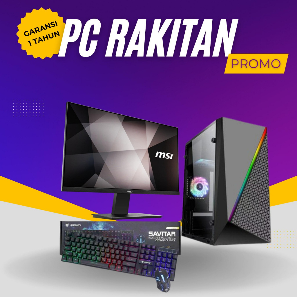 PC RAKITAN GAMING FULLSET NVDIA INTEL I3 GEN 10 GTX 750TI READY LIVE STREAMING