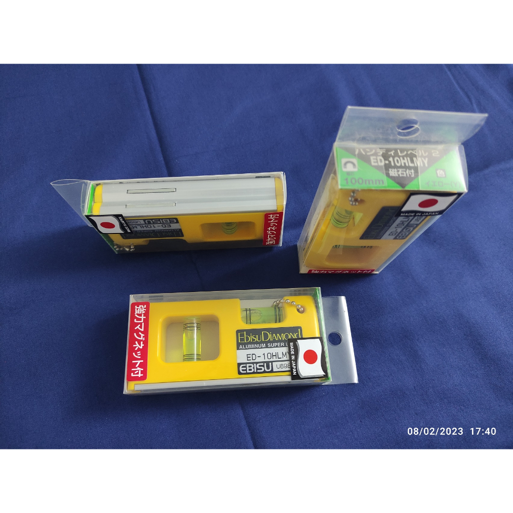 EBISU Diamond ED-10HLMY Waterpass Pocket Mini Magnet asli JAPAN Aluminum Super Level