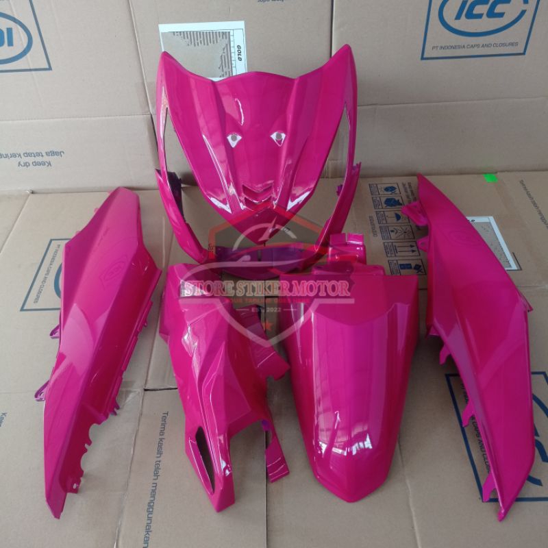 Cover body full halus honda beat fi 2013-2015 pink candy/cover full body halus honda beat fi