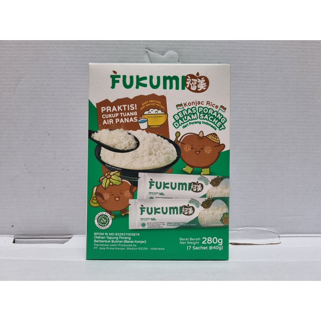

(LIVE) Fukumi Beras Porang / Beras Konjac Box isi 7 Sachet x 40g (280g)