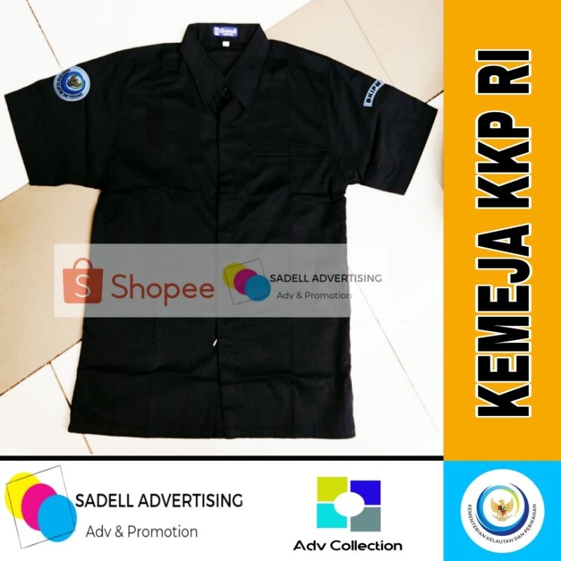 Kemeja KKP RI Seragam KKP RI BKIPM Hitam Lengan Pendek Pria Bordir