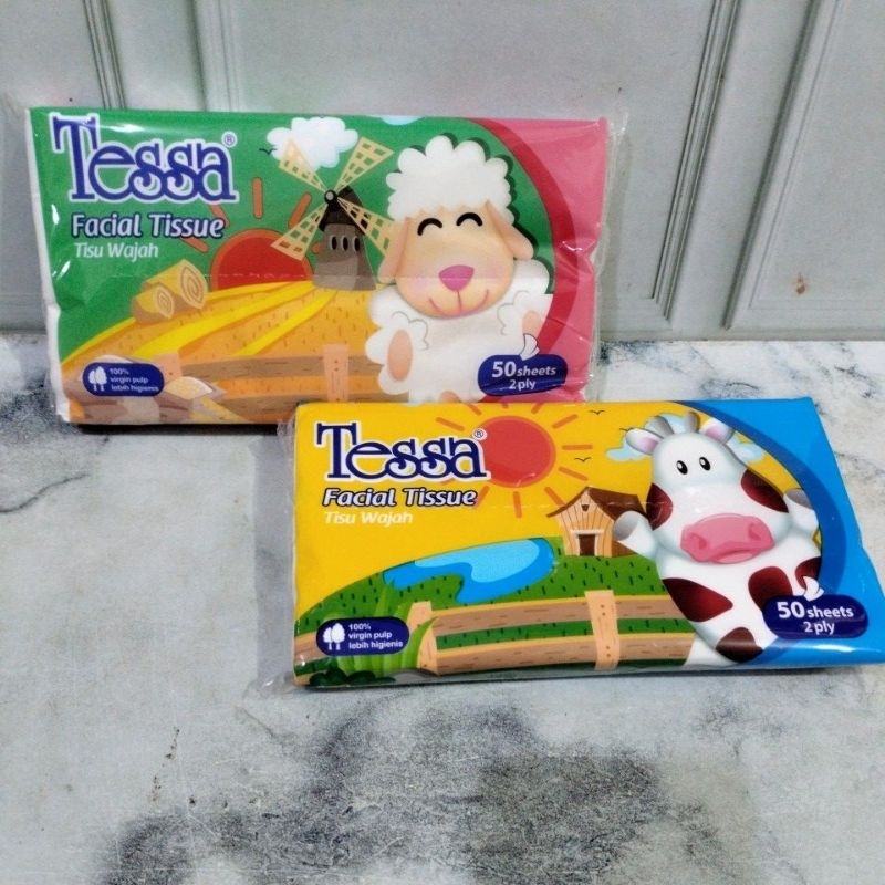 Tessa Facial tissue isi 10pcs | Tisu Tessa 50sheets