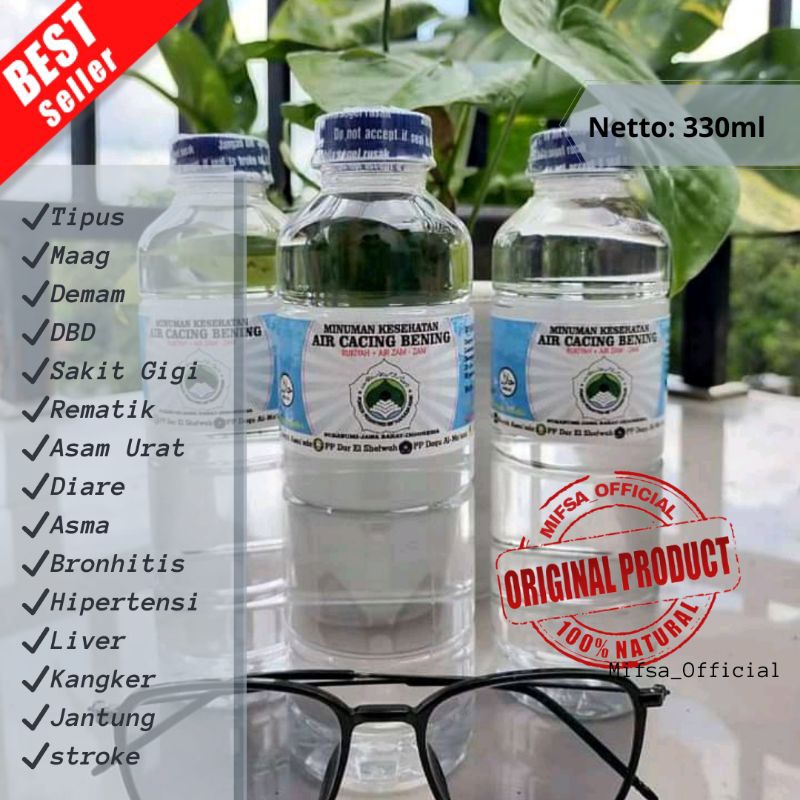 ORI Air Cacing Super Bening Rukiyah + Zamzam Lendir Cacing Kalung 330ml Tipus DBD Herbal