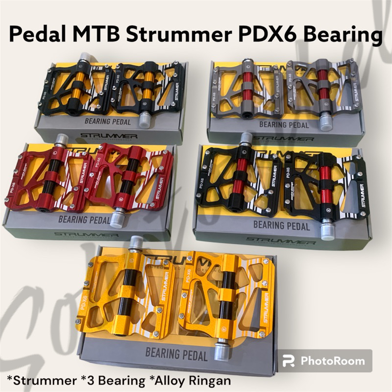 Pedal MTB Strummer PDX6 3 Bearing Tapak Lebar Loncer