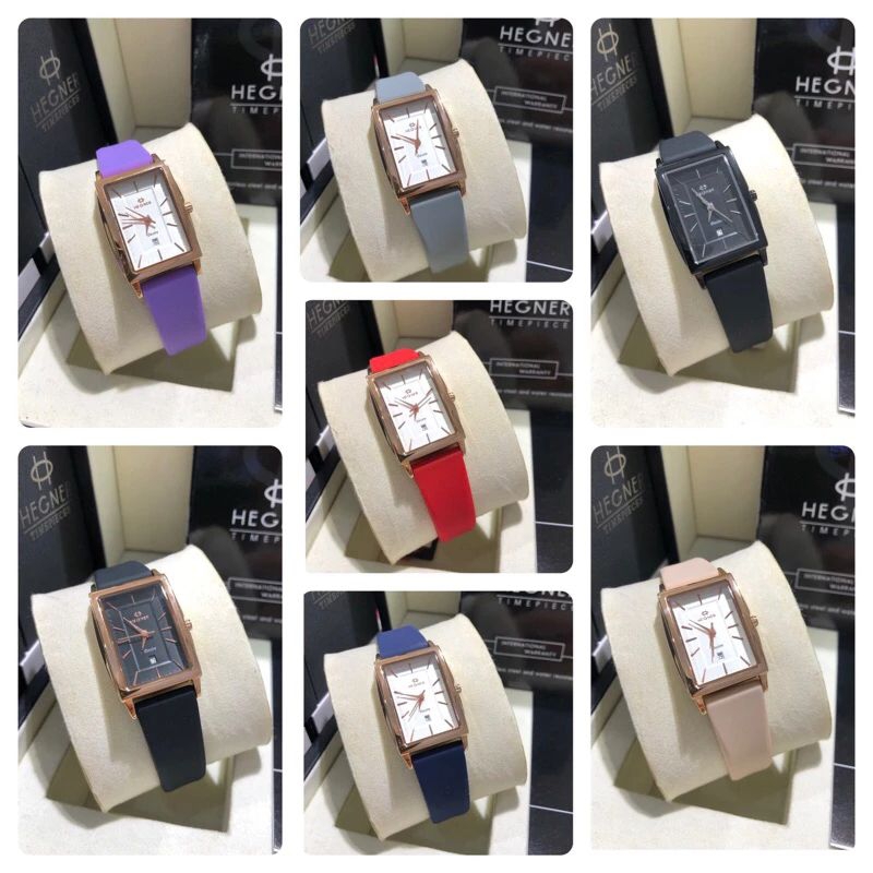 JAM TANGAN WANITA HEGNER 1661L-1/HEGNER 1664 RUBBER ORIGINAL