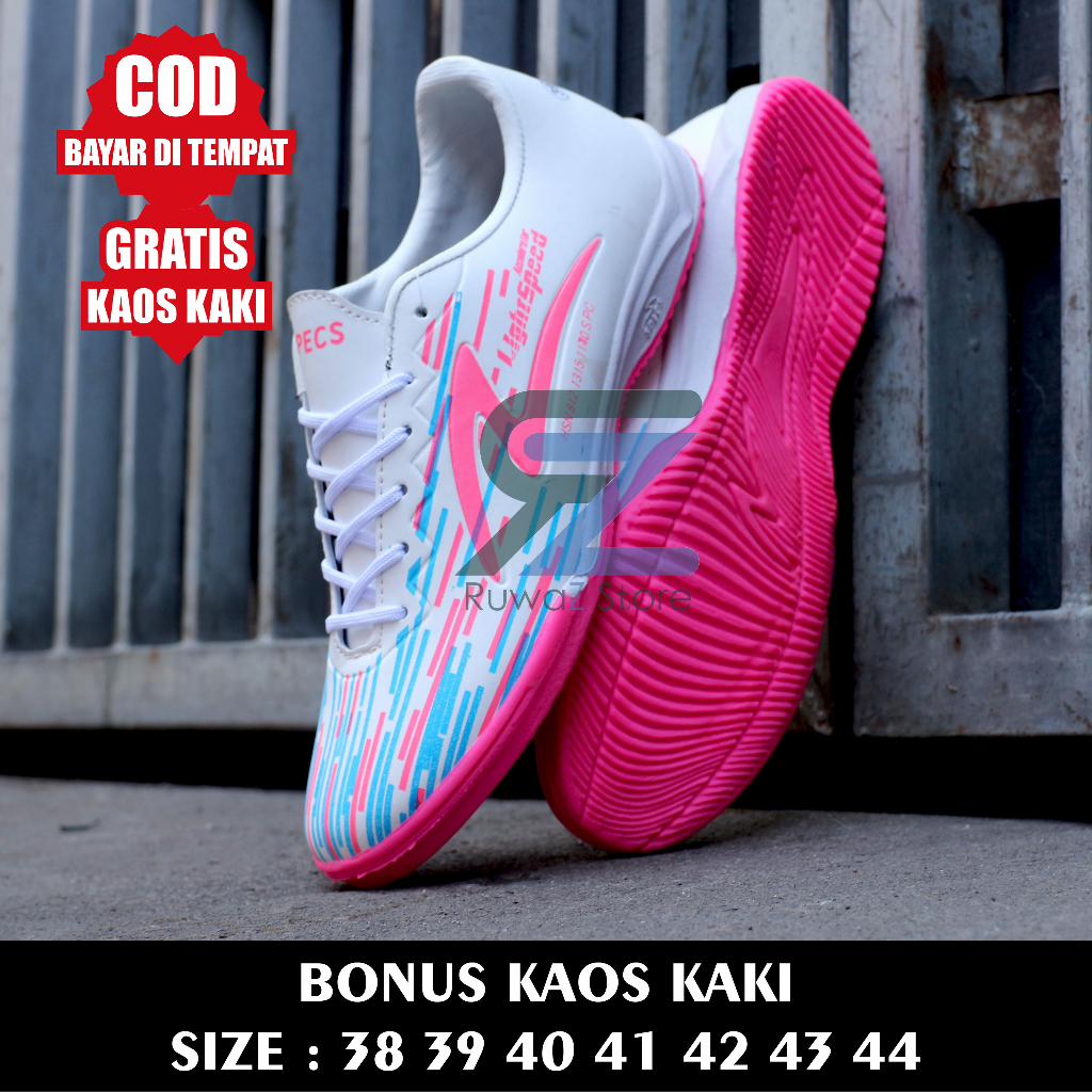 776611 (Bayar Di Tempat) SEPATU FUTSAL SPECS_ ACCELERATOR_ PINK OLAHRAGA PRIA TERBARU