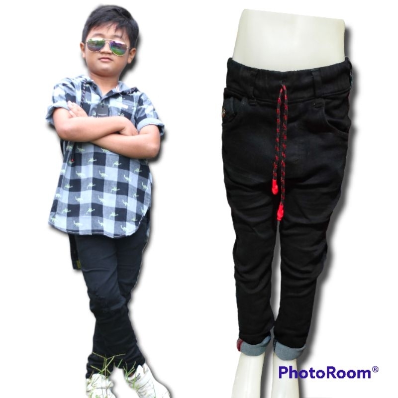 celana jeans 4-10tahun/celanajeans anak premium/celana jeans anak hitam /celana jeans anak Laki-Laki
