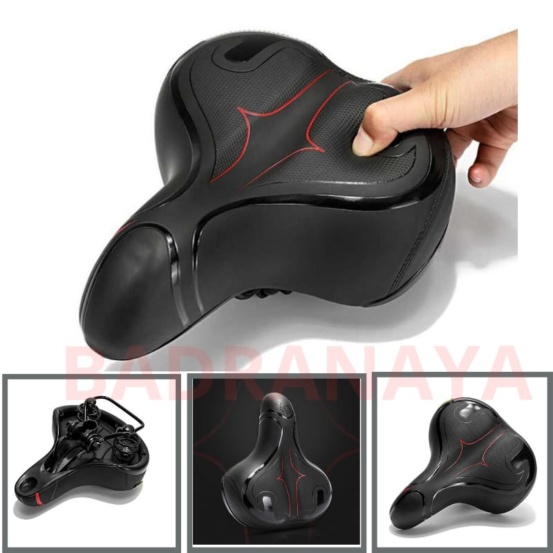 JOK SEPEDA SADEL BMX LIPAT MTB SADDLE MOTIF GARIS TEBAL EMPUK DEWASA