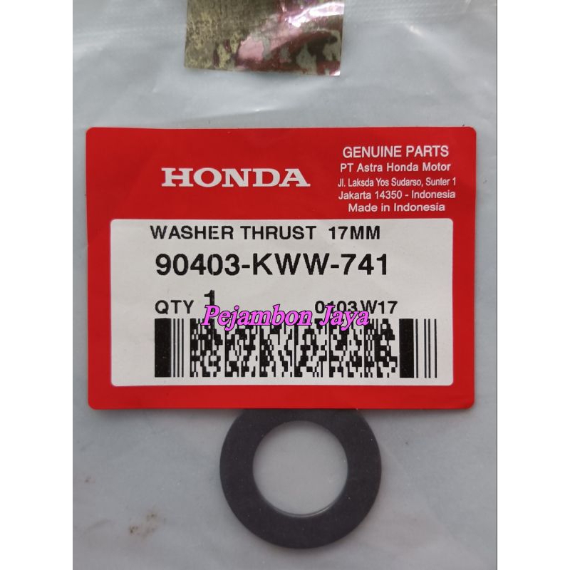 90403KWW741 WASHER THRUST 17MM