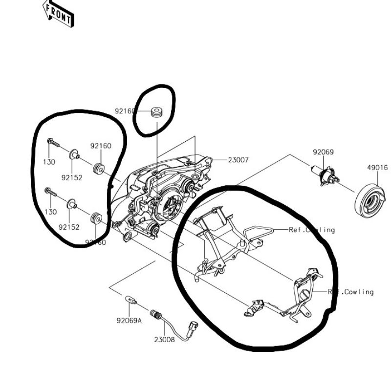 Braket breket dudukan batok lampu depan z250sl z250 sl ORIGINAL